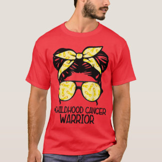 T-shirt ZqxJ Messy Bun Yellow Ribbon Garde Cancer de l'enf