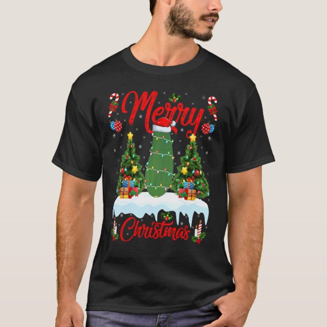 T-shirt Zucchini Vegetable Lights Xmas Tree Santa Zucchini (Devant)