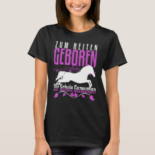 T-shirt Zum Reiten Geboren Zur Schule Gezchungen Cheval Di