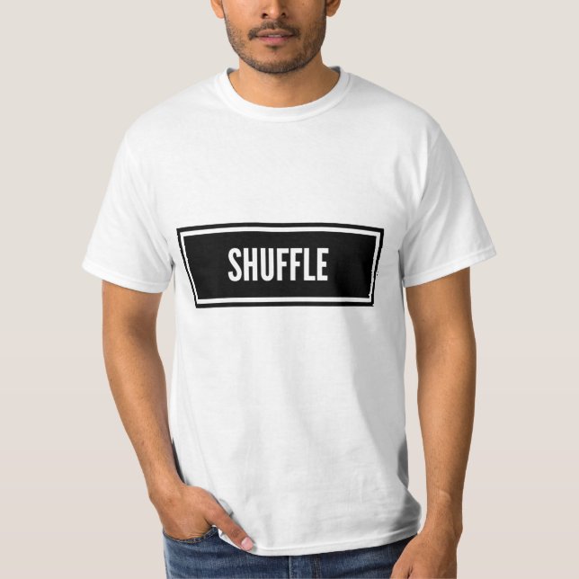 T - Shirt zum Tanzen mit Schwarzweiß-Shuffle (Vorderseite)