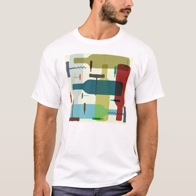 T - Shirt zum Thema Weinflaschen (Vorderseite)