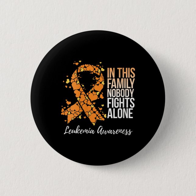 T-Shirt zur Familienunterstützung Leukämie Bewusst Button (Vorderseite)