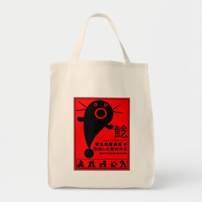 T - Shirt zur Mythologie des Katfisch-Erdbebens Tragetasche (Vorne)
