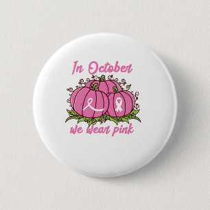 T-Shirt zur Sensibilisierung für Brustkrebs Oktobe Button