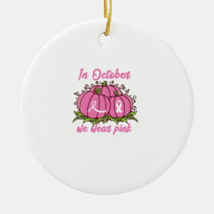 T-Shirt zur Sensibilisierung für Brustkrebs Oktobe Keramik Ornament