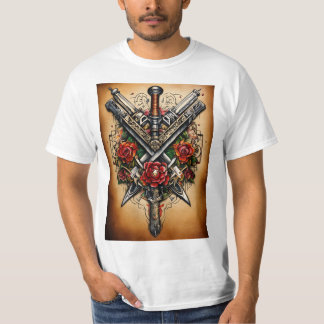 T - Shirt zur Tätowierungsentstehung von Waffen