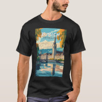 Zurich Suisse Travel Art Vintage