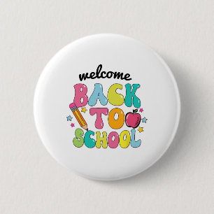 T-Shirt Zurück zur Schule Süße Bunte Bleistift Apf Button