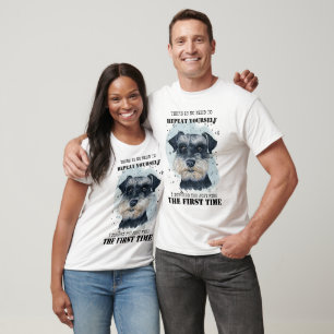 T-shirt Zwergschnauzer Aquarelle Portrait Drôle Citation