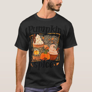 T-shirt ZyVb Leopard Citrouille épice automne Citrouille d