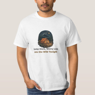T-ShirtCamping Mehr Sorgen Weniger Zelt Lagerfeuer T-Shirt