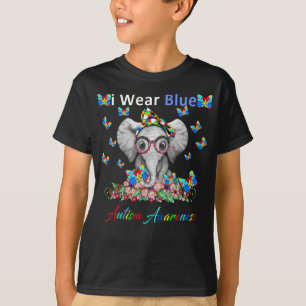 T-Shirtelephent I Wear Blue Autismus Awareness T-Shirt
