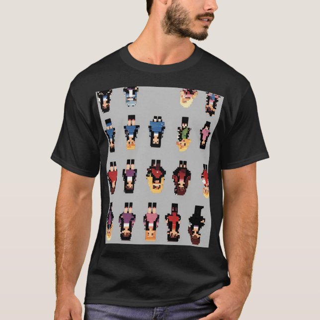 T-shirts 8 bits Falling down ver.1 (Devant)