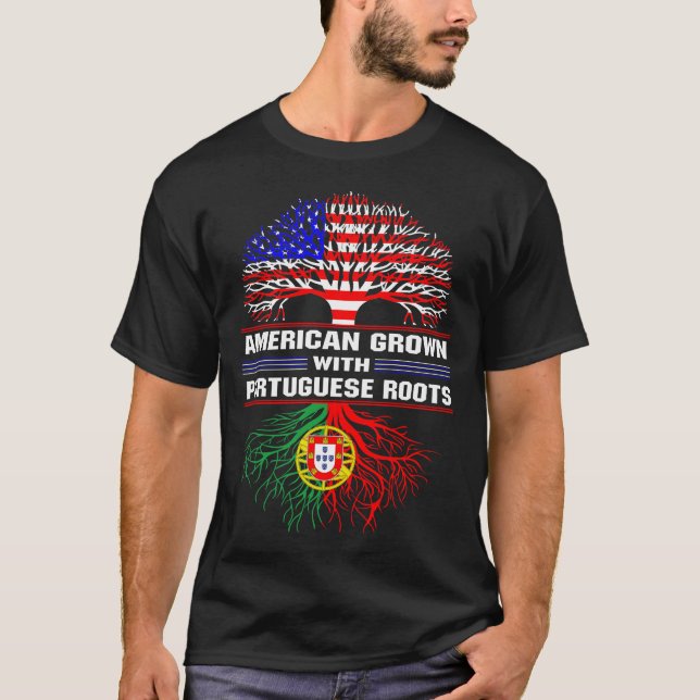 T-shirts à l'effigie d'un Américain aux racines po (Devant)