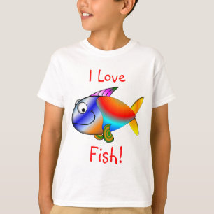 T-shirts AIME POISSONS d'enfants "JE"