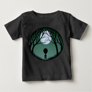 T-shirts Alien bébé Alien w. Moon Baby Shirts