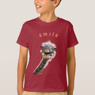 T-shirts amusants avec une autruche joyeuse - Smil