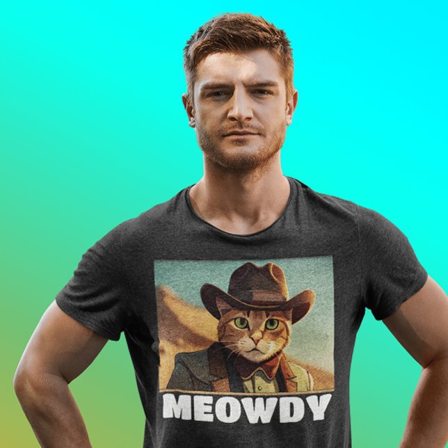 T-SHIRTS AMUSANTS DE CHAUSSURES DE COWBOY MEOWDY (Créateur téléchargé)