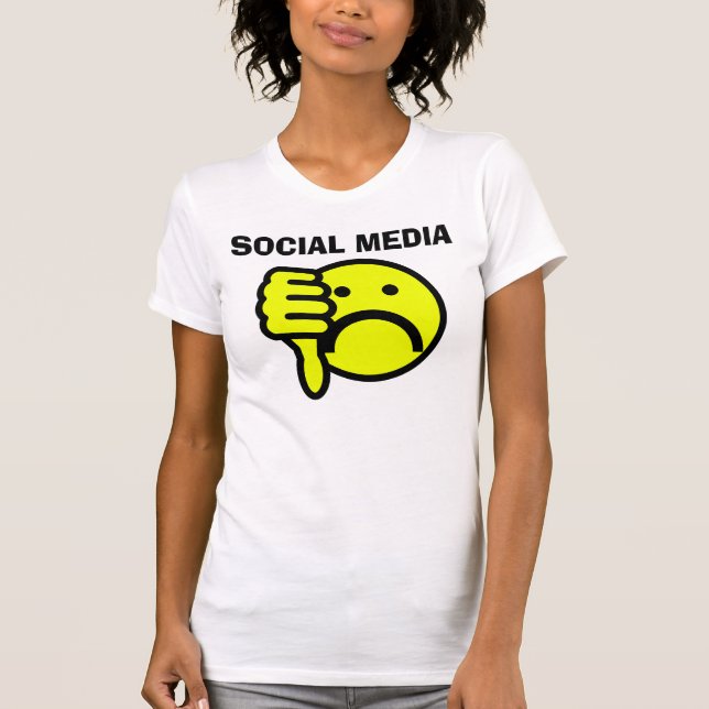 T-shirts antisocial de médias (je déteste) (Devant)