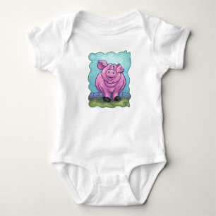 T-shirts avant et arrière de cochon mignons