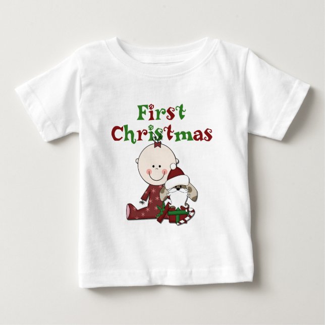 T-shirts Baby and Père Noël Dog (Devant)