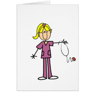 T-shirts Blond Female Stick Figure Nurse
