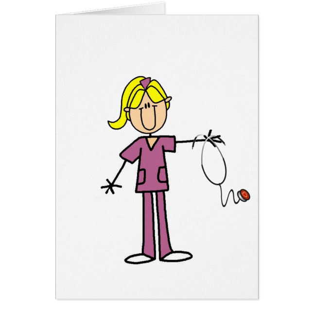 T-shirts Blond Female Stick Figure Nurse (Devant)