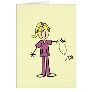 T-shirts Blond Female Stick Figure Nurse