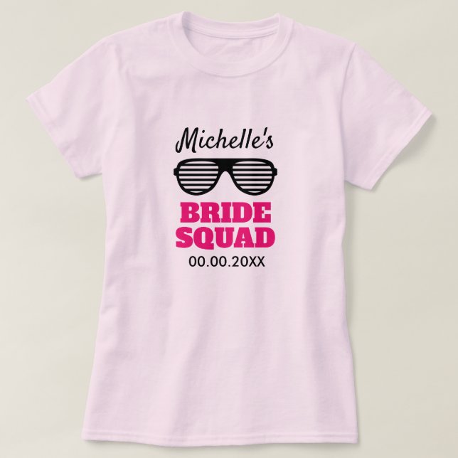 T-shirts Bride Squad pour l'équipage de la partie  (Design devant)