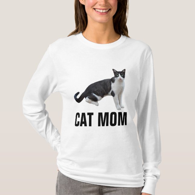 T-shirts CAT MOM, TUXEDO CAT (Devant)