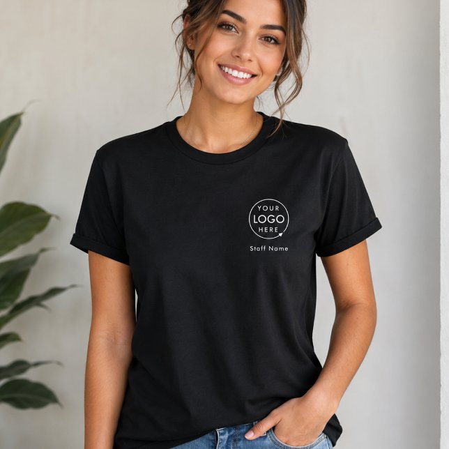 T-Shirts | Chemise de travail uniforme du personne (Custom logo staff T-shirts with a clean left chest design for branded employee uniforms)