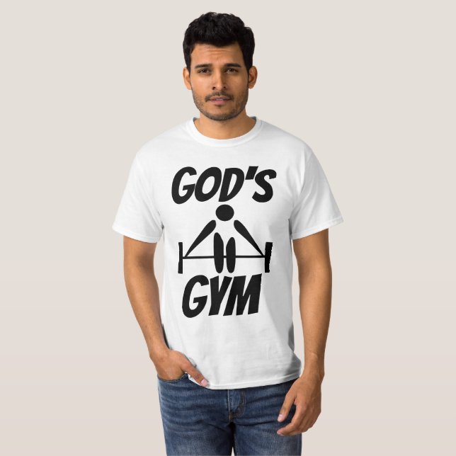 T-shirts chrétiens de GYM de DIEU (Devant entier)