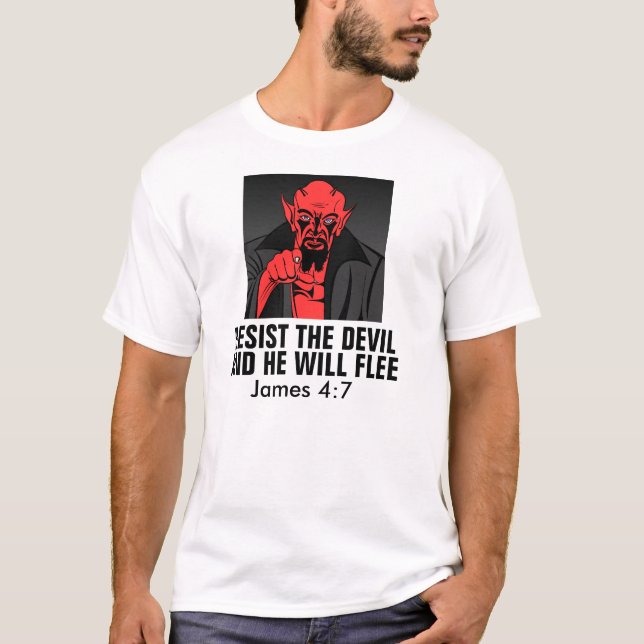 T-shirts chrétiens, Résister au diable, James 4:7 (Devant)