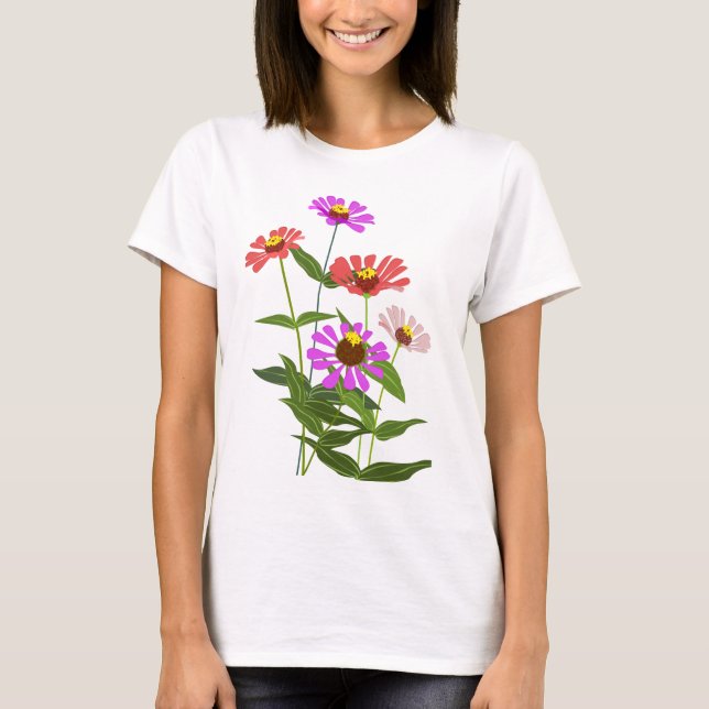 T-shirts classiques pour femmes Sun Flowers & Brid (Devant)