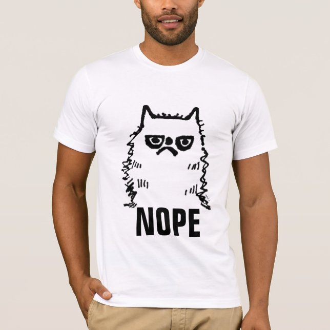 T-shirts Cranky Cat Art, T-shirts NOPE (Devant)