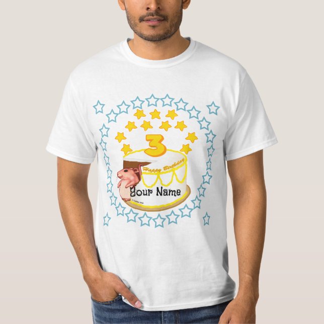 T-shirts d'anniversaire de la Souris de fête du 3e (Devant)