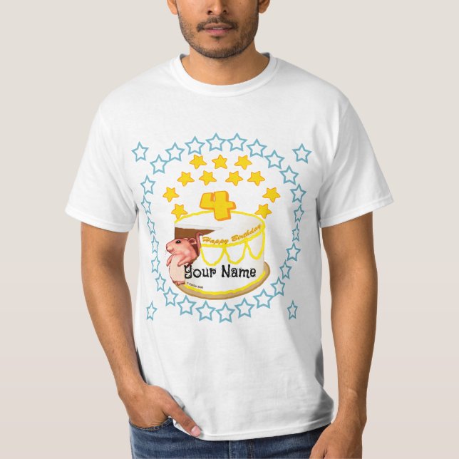 T-shirts d'anniversaire de la Souris de fête du 4e (Devant)