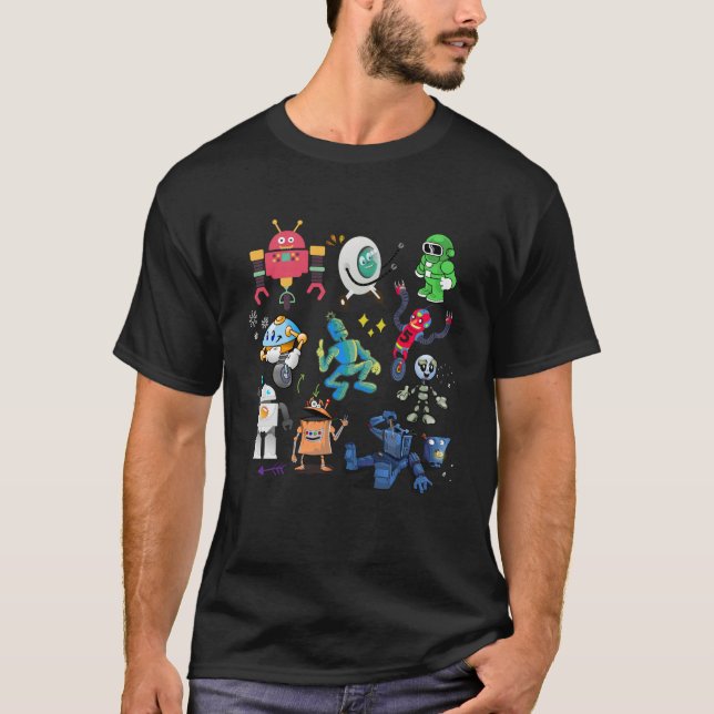 T-shirts d'anniversaire de robot d'enfants - rétro (Devant)