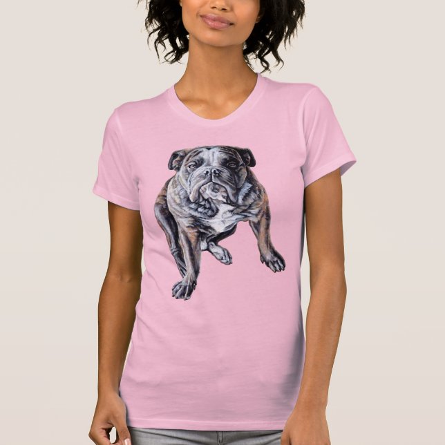 T-shirts d'art Bulldog anglais Bulldog Shirt femme (Devant)