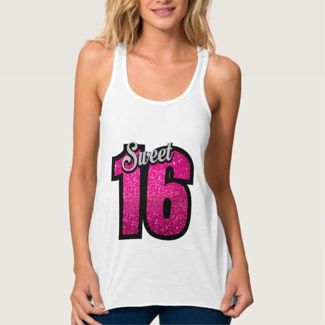 T-SHIRTS DE 16 PARTIES SCINTILLANT SUEET (Devant)