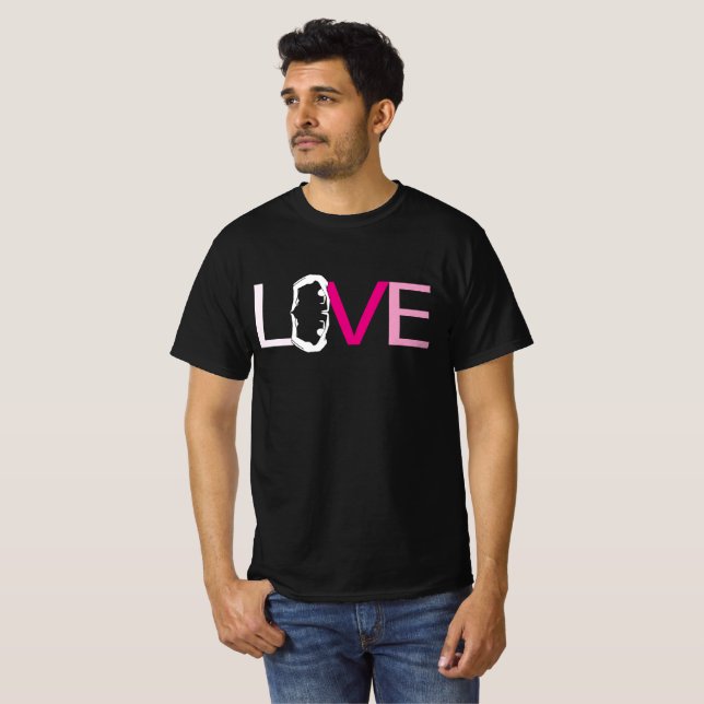 t-shirts de caractère de lettre d'amour gymnastiqu (Devant entier)