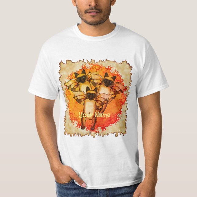 T-shirts de chats siamois volants (Devant)