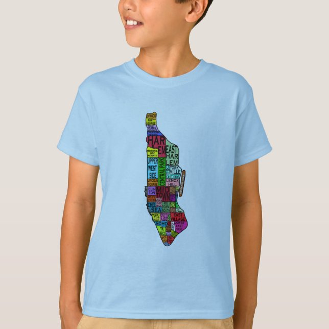 T-shirts de code à couleurs de Manhattan NYC, (Devant)