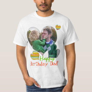 T-shirts de coeur de photo de papa de joyeux