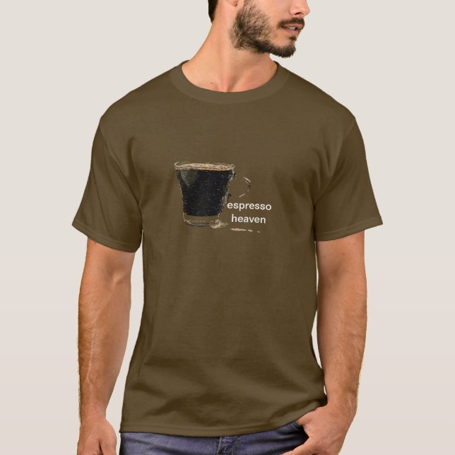 T-shirts de croquis de ciel de café express (Devant)
