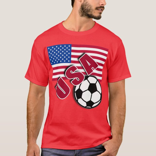 T-shirts de fan de foot du monde des Etats-Unis (Devant)