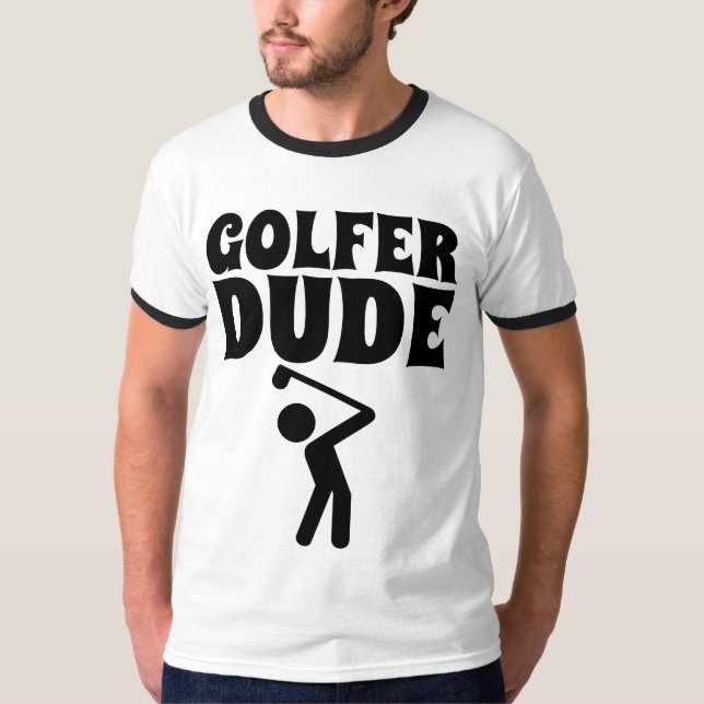 T-SHIRTS DE GOLF POUR HOMMES, GOLFER DUDE (Devant)