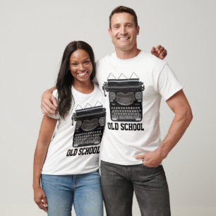 T-shirts de la VIEILLE ÉCOLE, machine à écrire Vin