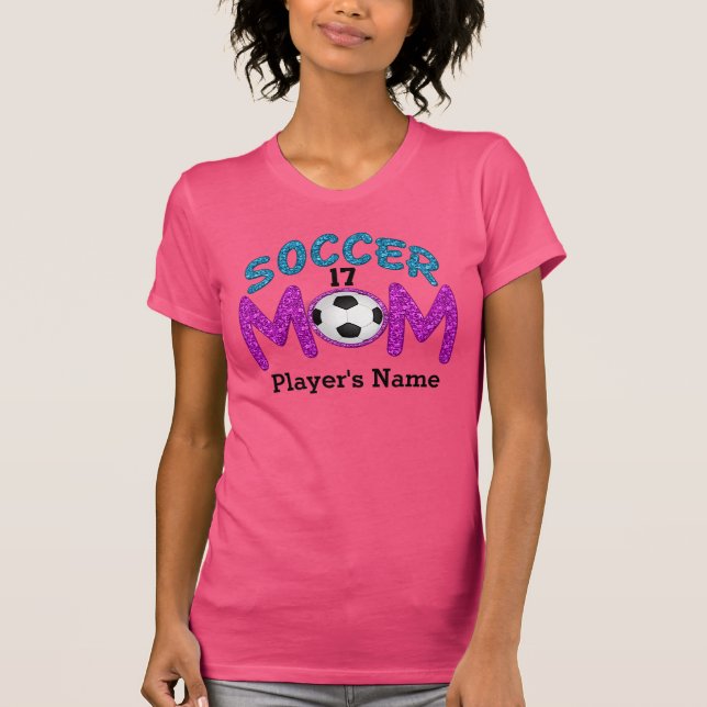 T-shirts de maman du football avec le NOM et le (Devant)