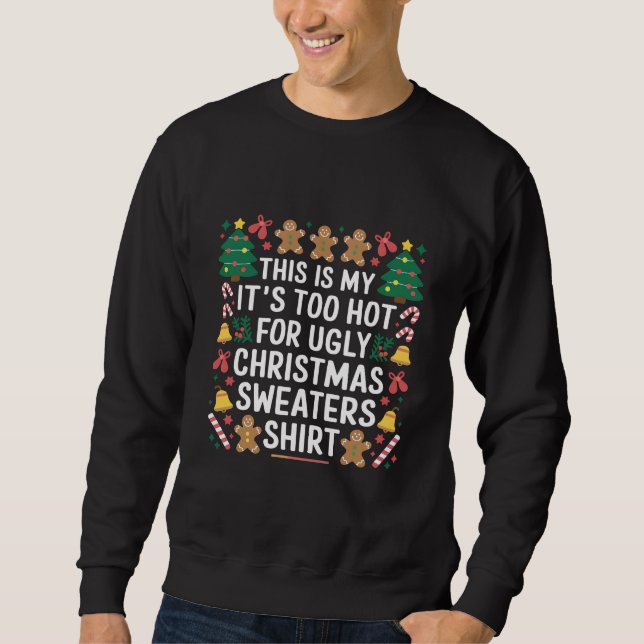 T-shirts de Noël laids trop chauds pour la famille (Devant)